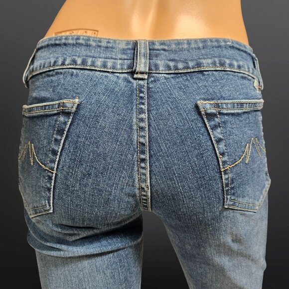 Y2K Low Rise Bootcut Jeans Medium Wash Size S Fits 25 Waist 2000s - Picture 4 of 9
